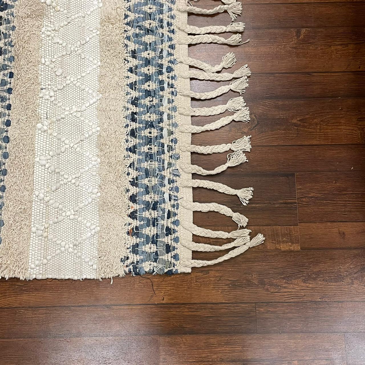 Hand-weaved 100% Cotton Multi-color  Rug