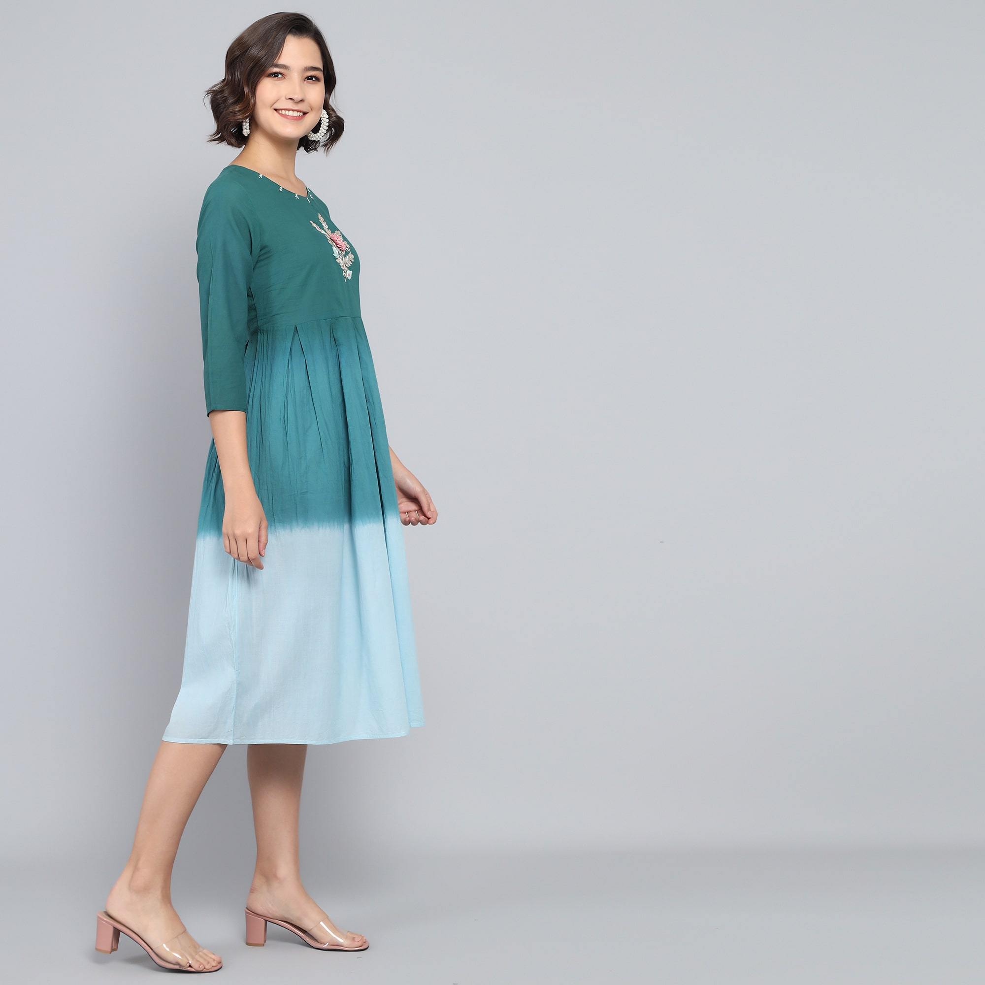 RangDeep Mermaid Ombre Cotton Kurta Dress Ombre Dress Rangdeep-Fashions 